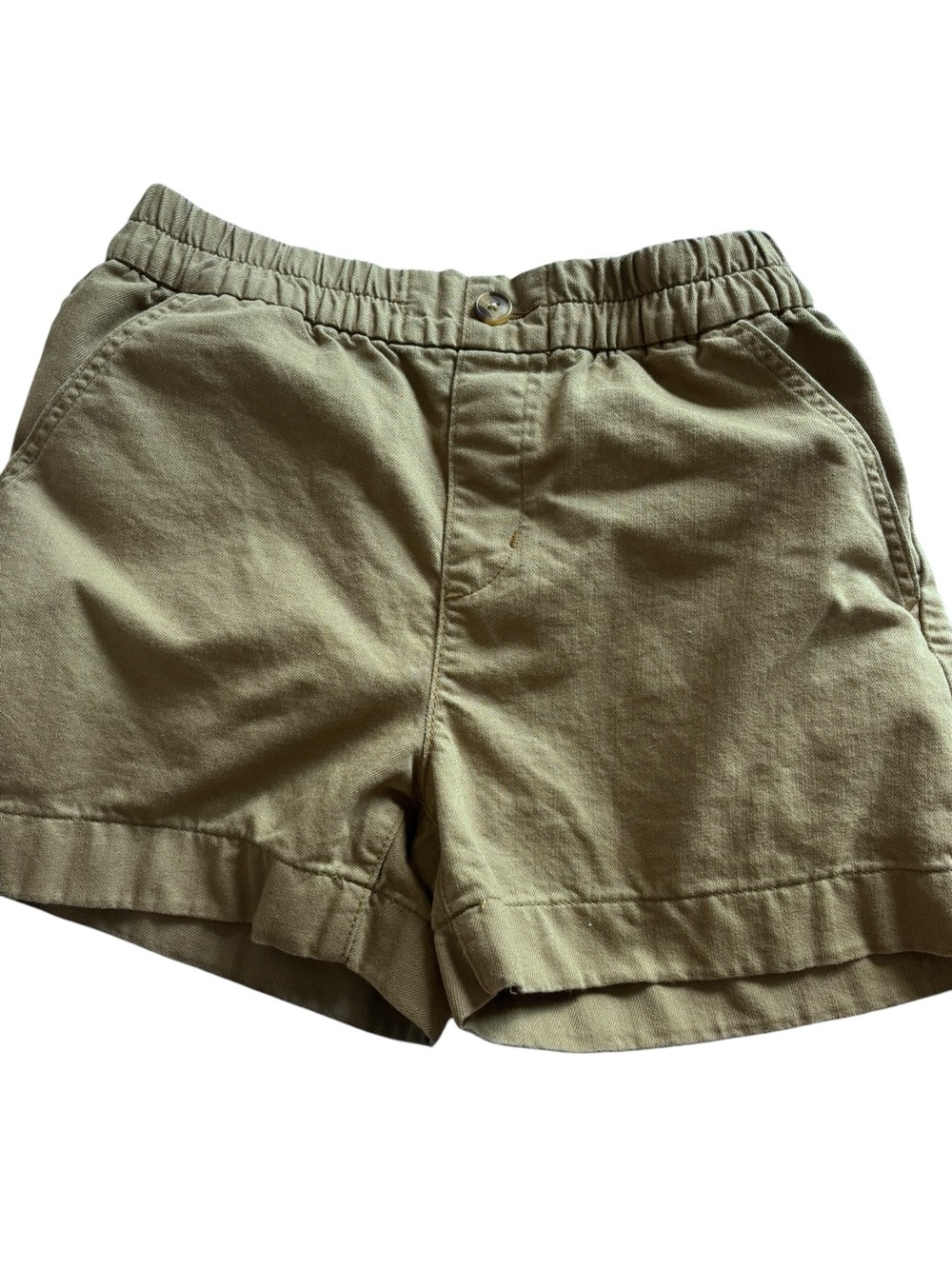 Levis olive green elastic waistband %100 cotton pull on shorts small